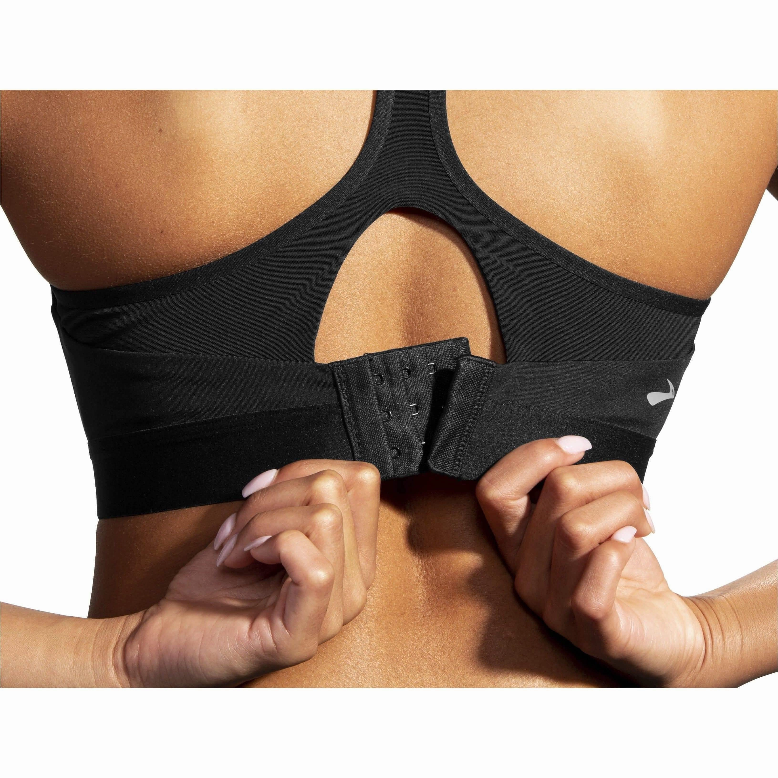 exercise Brooks Dare Racerback Womens Sports Bra - Black