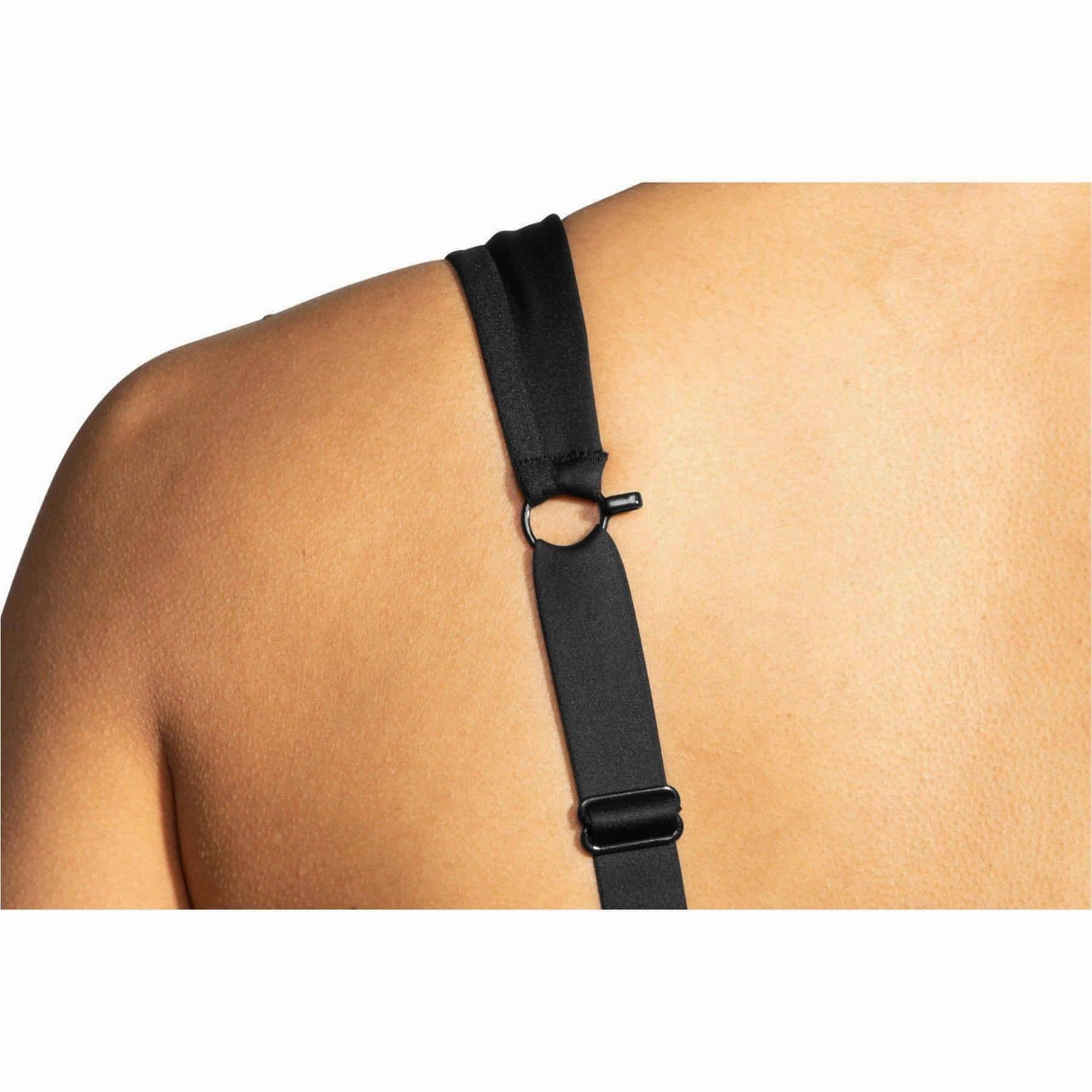 Body-Hugging Fit Adjustable Design Brooks Drive Convertible Run Womens Sports Bra - Black