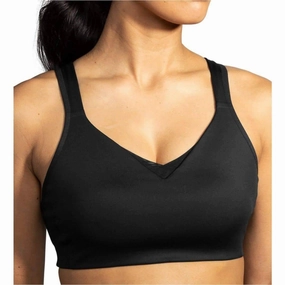 Brooks Drive Convertible Run Womens Sports Bra - Black Supportive Comfort Breathable Lining
