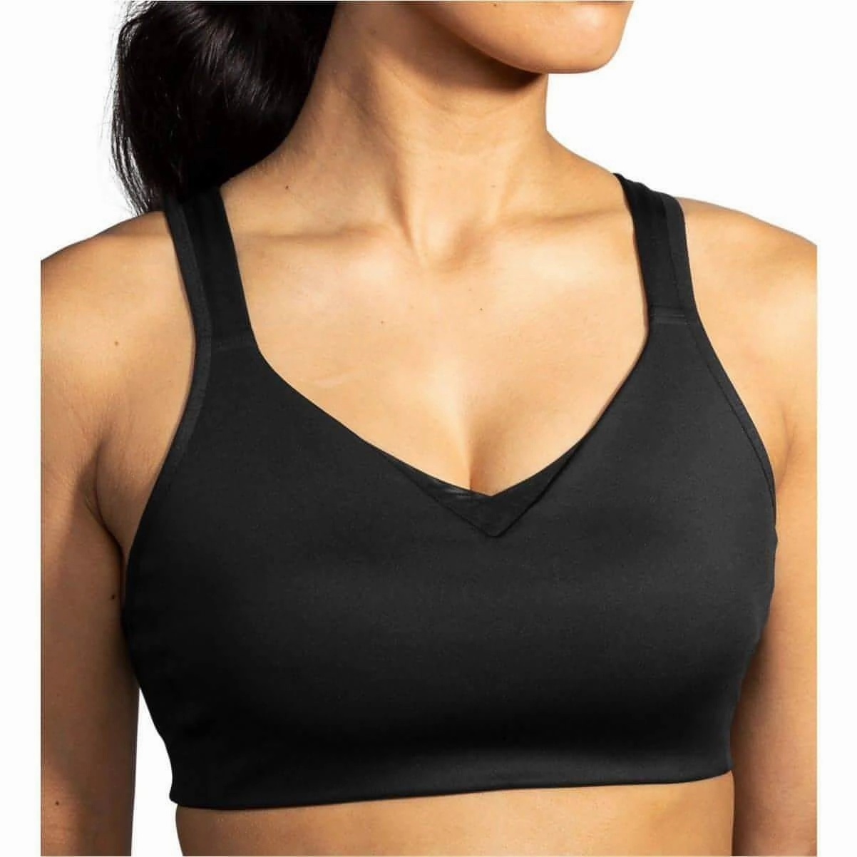 Brooks Drive Convertible Run Womens Sports Bra - Black Supportive Comfort Breathable Lining