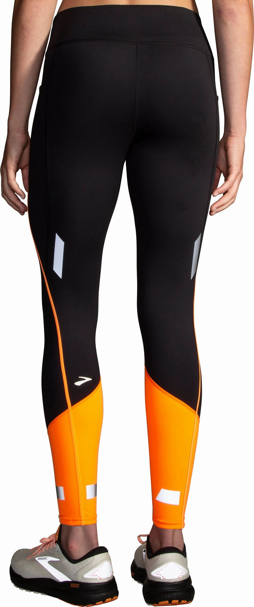 Brooks Run Visible 2.0 Womens Long Running Tights - Black Gusset Crotch Design