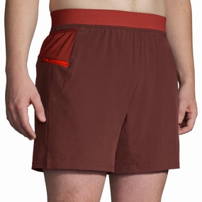 Brooks Sherpa 7 Inch 2 in 1 Mens Running Shorts - Red Antibacterial