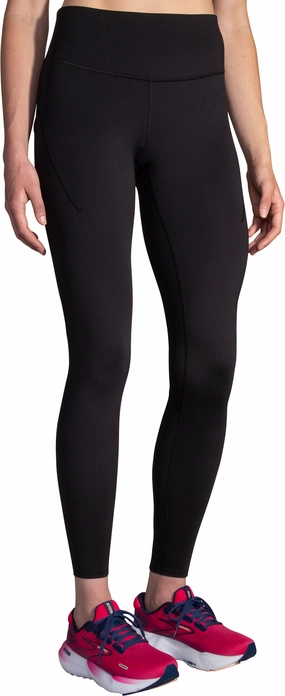 Travel Outfit Sculpted Fit Brooks Spark Womens Long Running Tights - Black