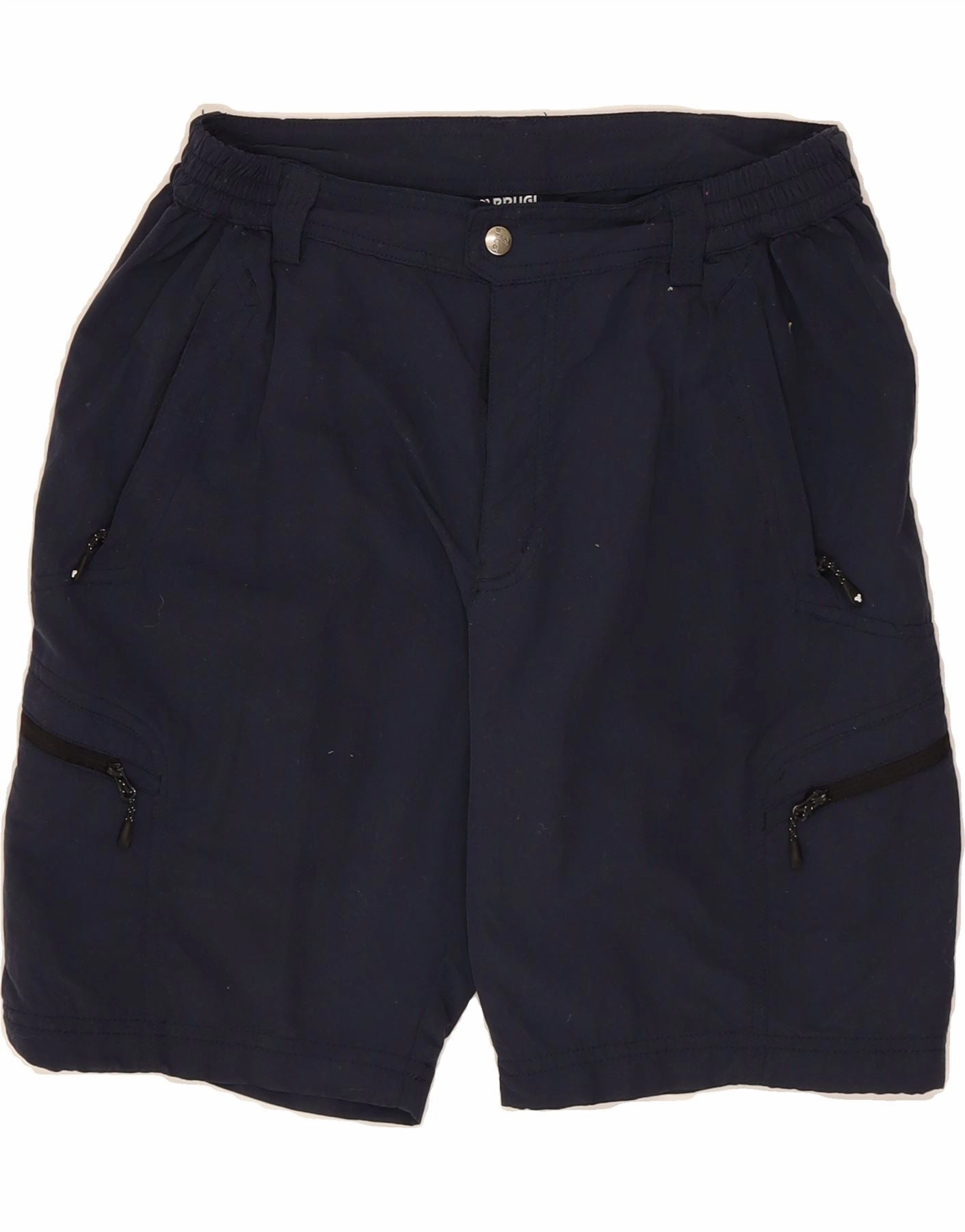 Stay Cool Wear BRUGI Mens Cargo Shorts IT 46 Small W30 Navy Blue Polyamide