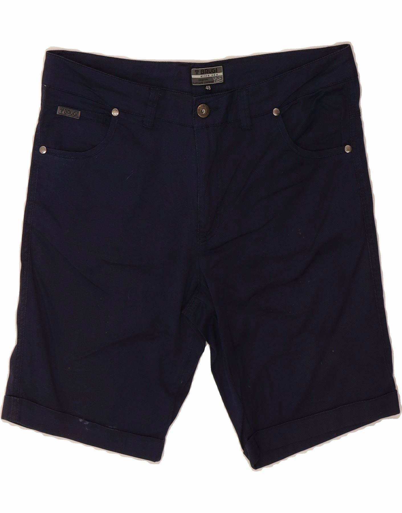 BRUGI Mens Casual Shorts IT 48 Medium W30 Navy Blue Cotton technology industry