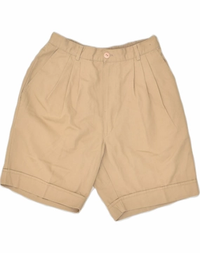 BRUGI Mens High Waist Pegged Casual Shorts IT 50 Large W28 Brown Cotton shorts set khaki shorts