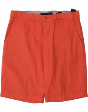 TOMMY HILFIGER Mens Classic Fit Chino Shorts W34 Large Orange Cotton No Ride Up Design Light Fit Wear