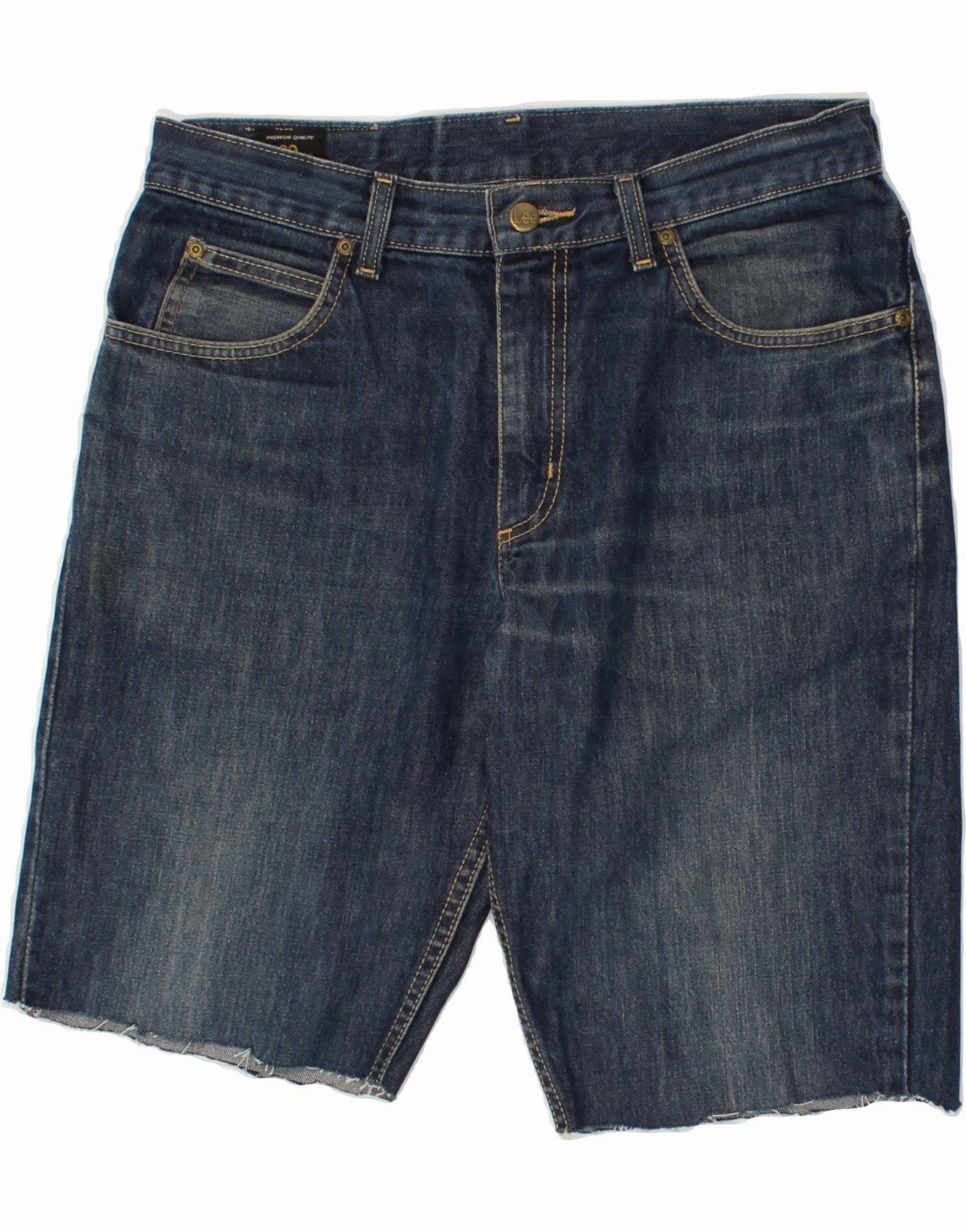 Warm Vibe LEE Mens Denim Shorts W32 Medium Navy Blue Cotton