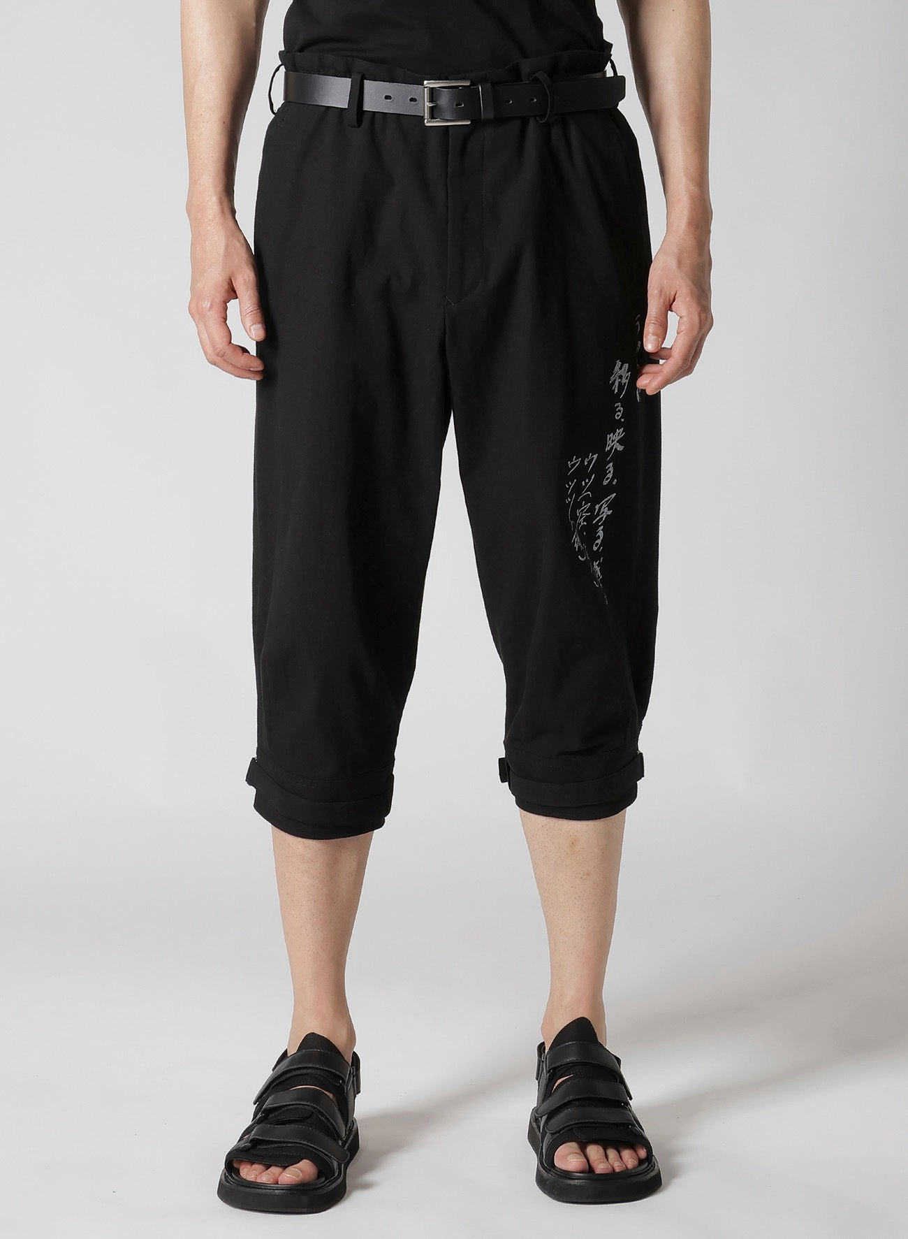 C/L CAMBAS BLACK PTA BELTED HEM  MESSAGE PANTS Denim finish Low Profile Design