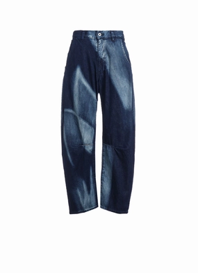 Side slits ExtendedSizeRange C/ SPOTTED DENIM GUSSET WIDE PANTS