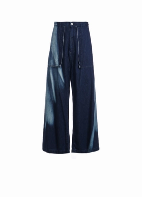Smooth zipper closure Active Layers C/ SPOTTED DENIM LONG STRAIGHT PANTS