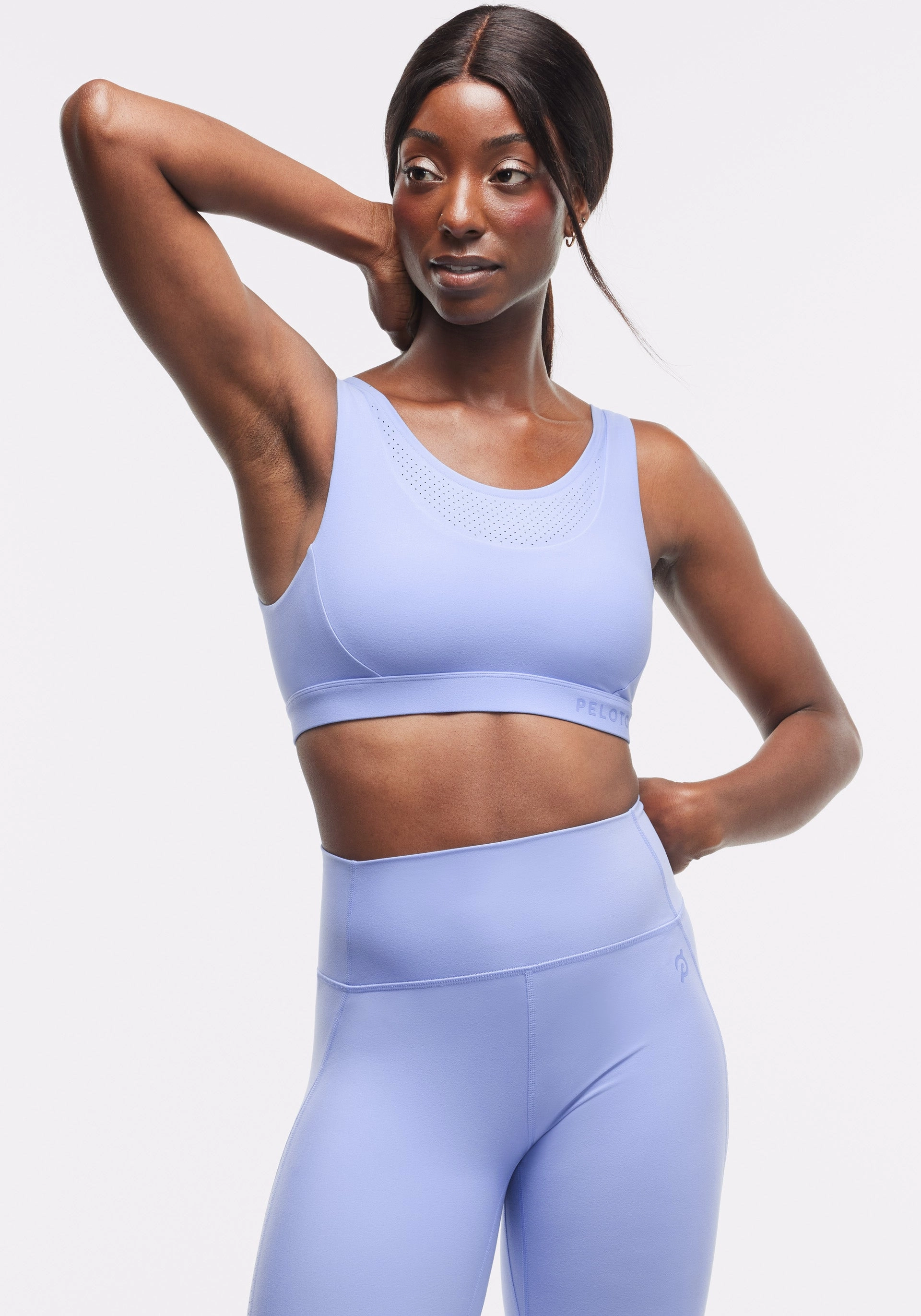 Collared seams Neutral Colors Cadent Laser Perforated Bra