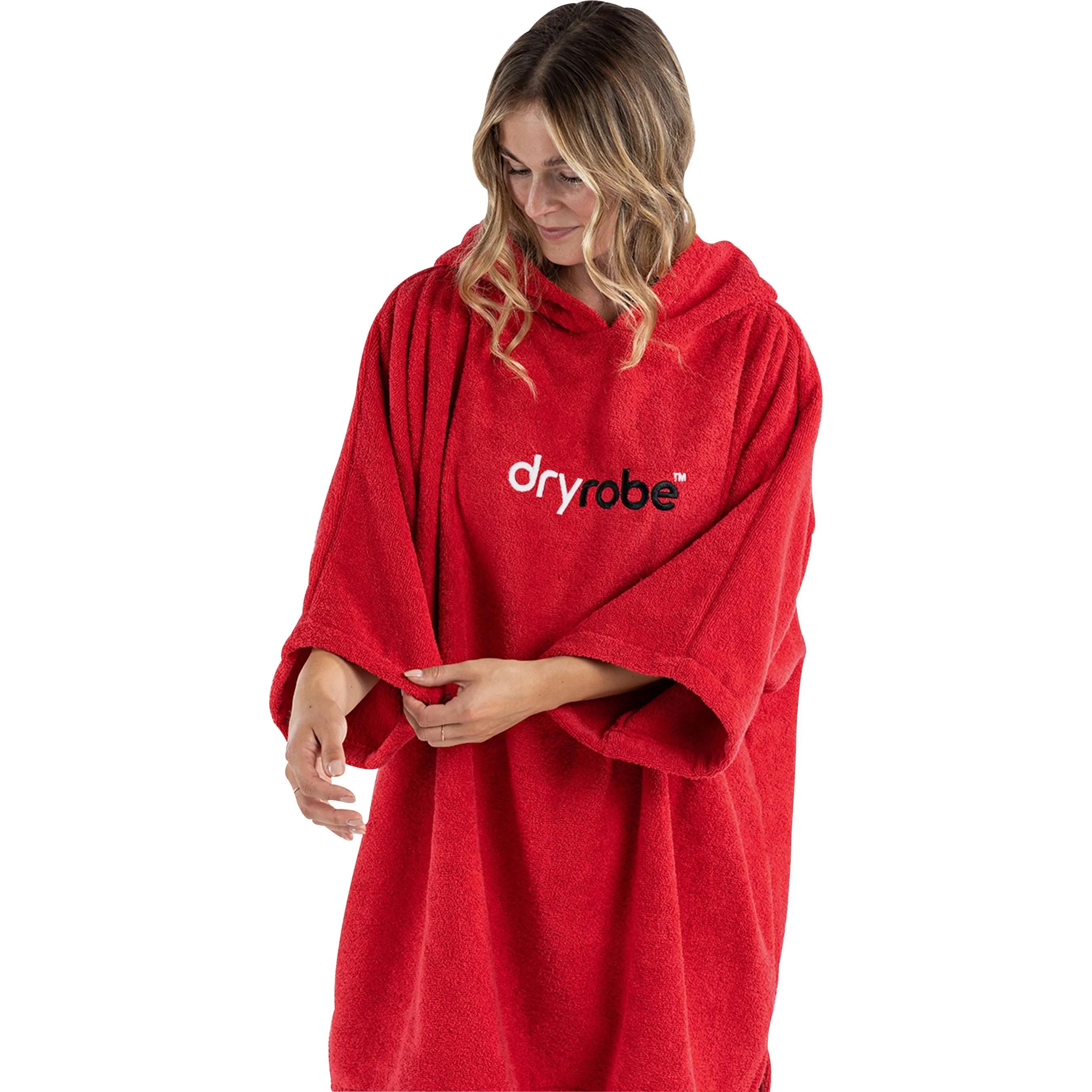Dryrobe Organic Towel Changing Robe - Red Slow Day Style Soothe Fit