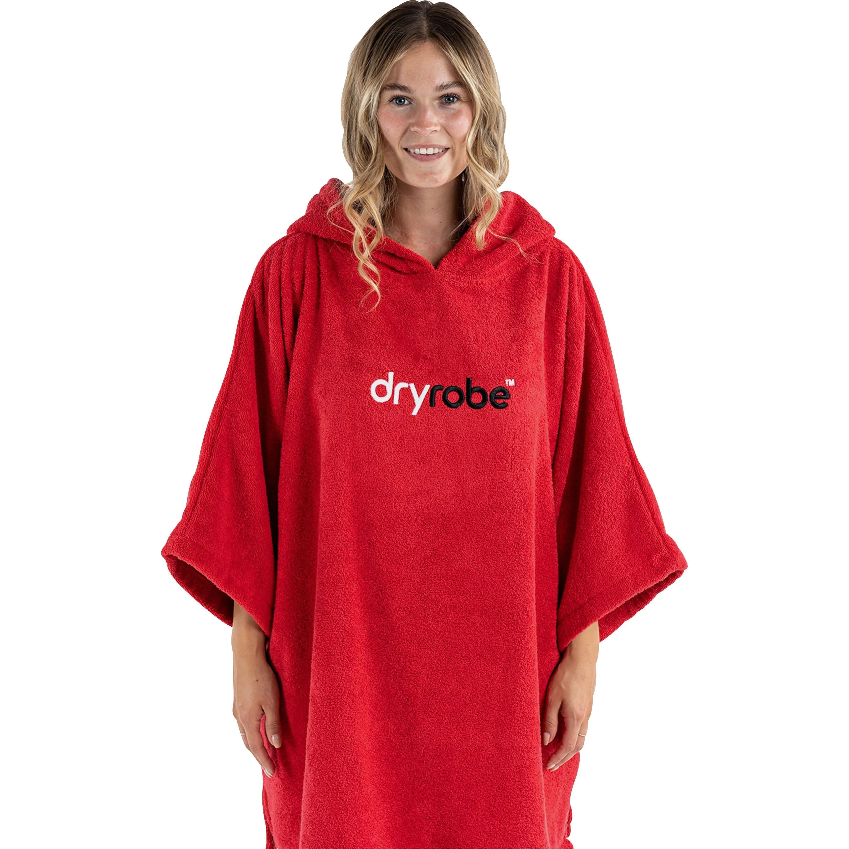 Dryrobe Organic Towel Changing Robe - Red Soft Fabric