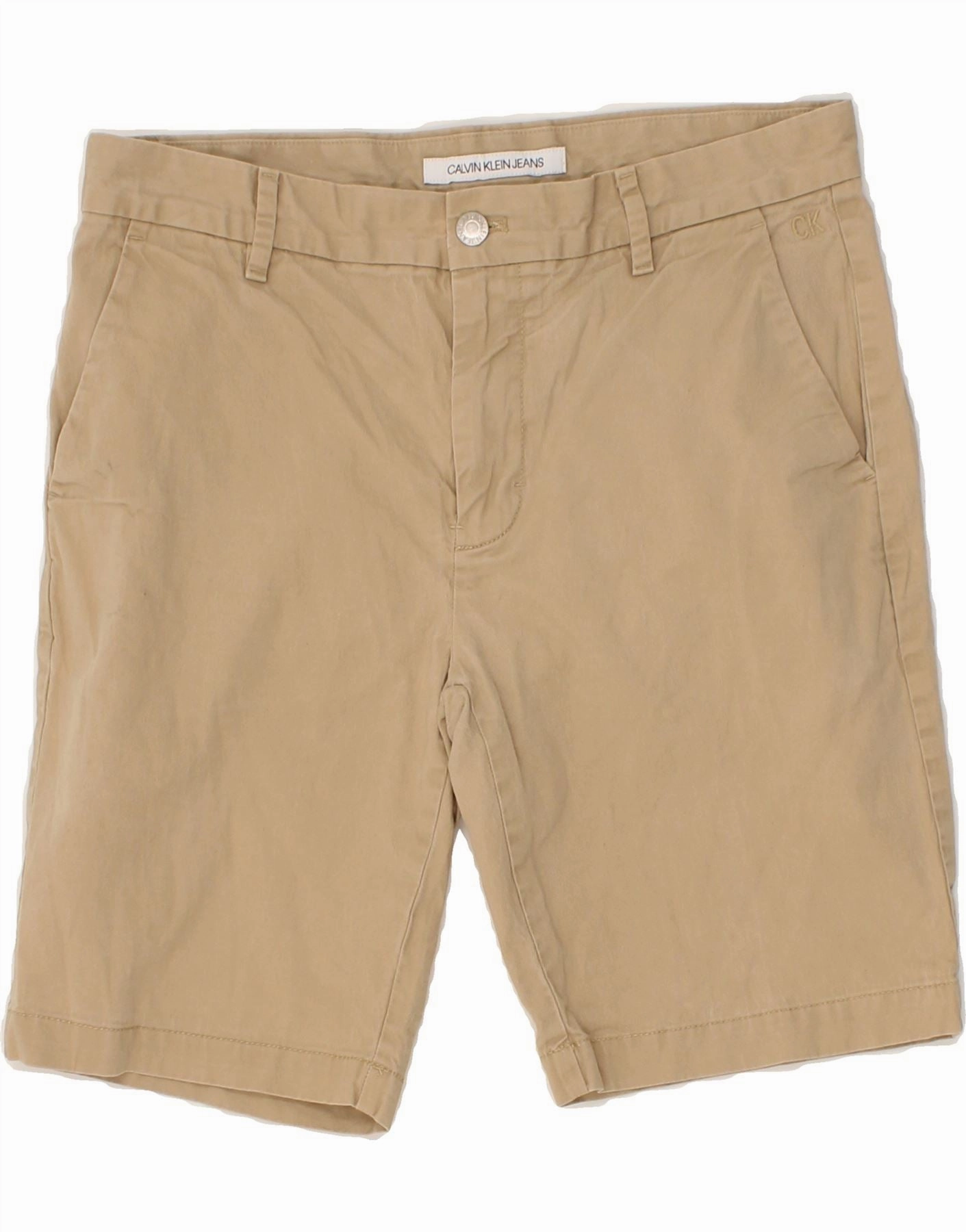CALVIN KLEIN Mens Chino Shorts W30 Medium Beige Cotton No Chafe