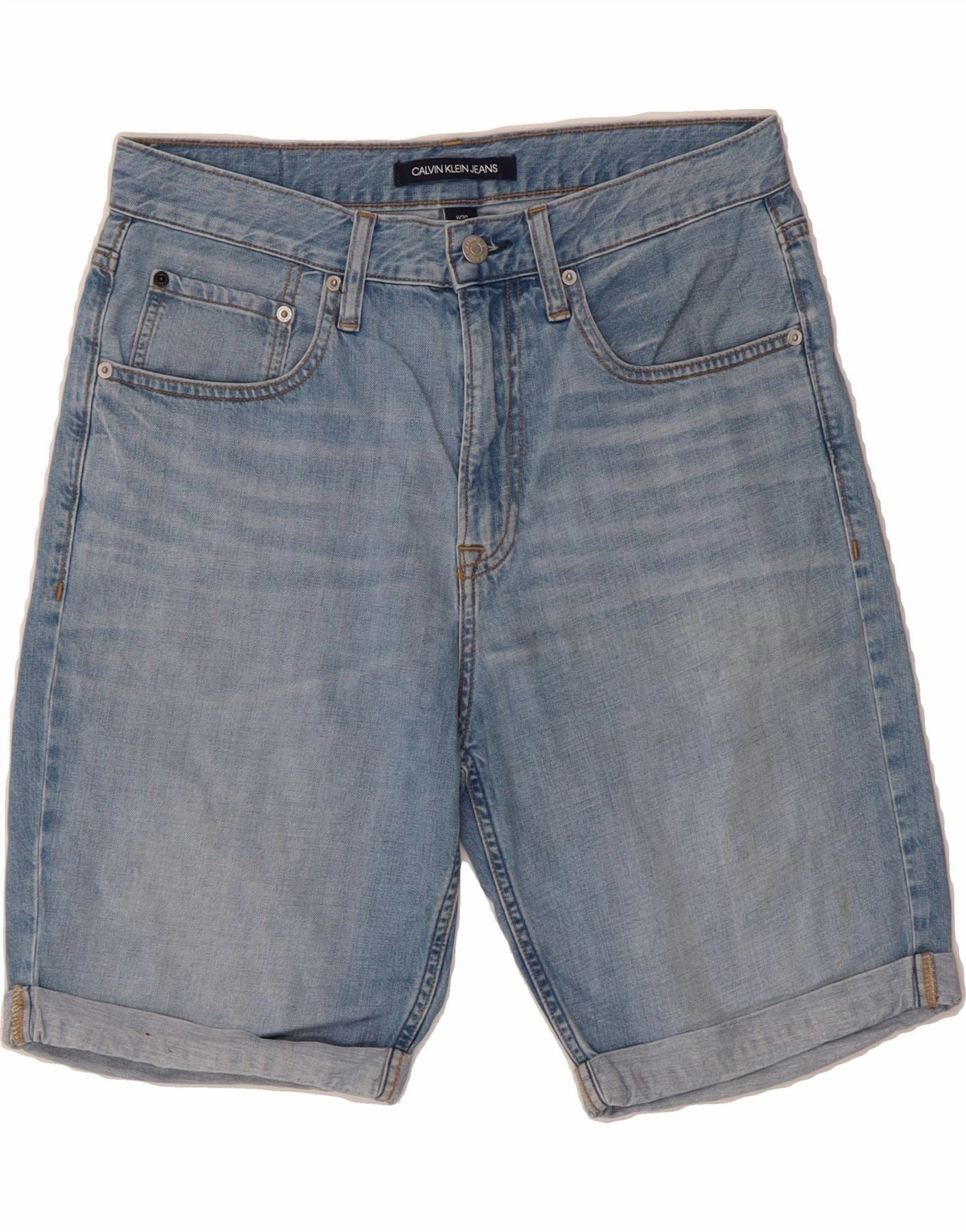 CALVIN KLEIN Mens Denim Shorts W30 Medium  Blue Sleek Look