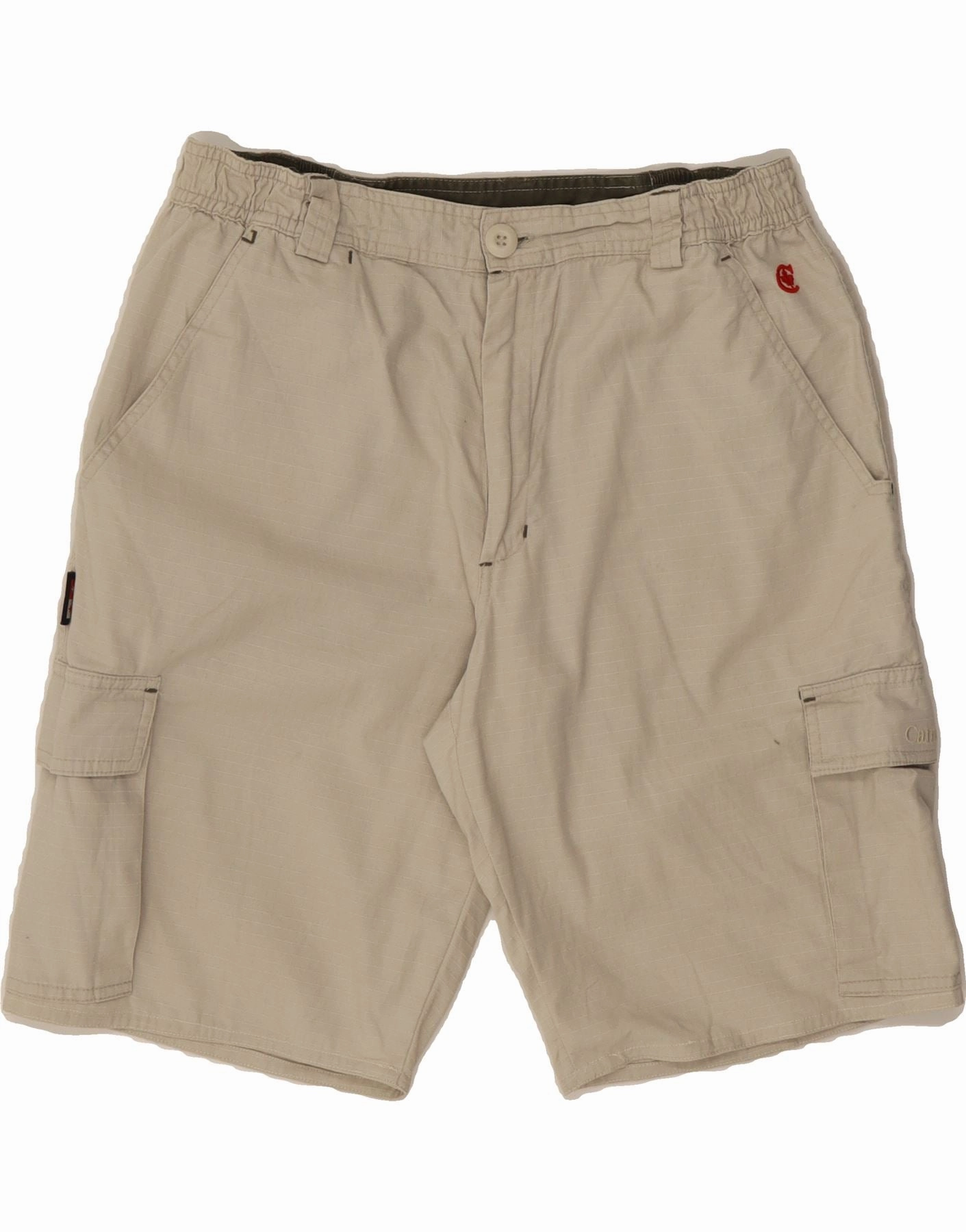 Travel Essential CANADIAN Mens Cargo Shorts IT 48 Medium W30 Beige Check Cotton