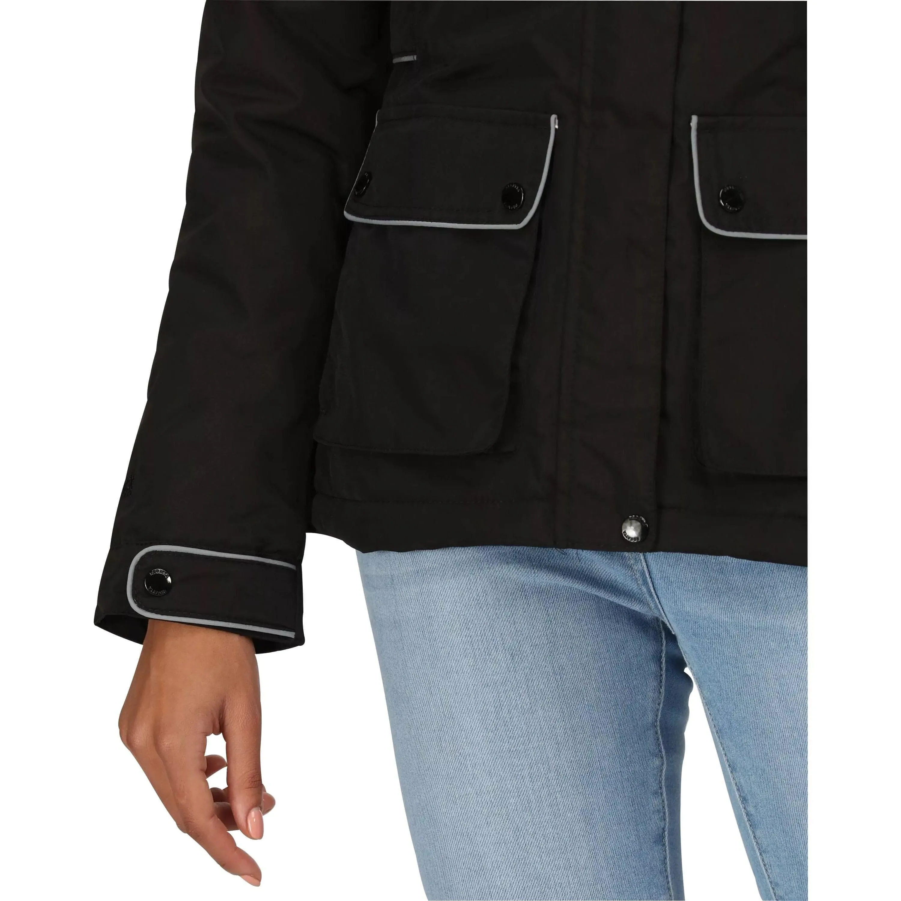 Regatta Linnette Insulated Womens Waterproof Jacket - Black Packable design