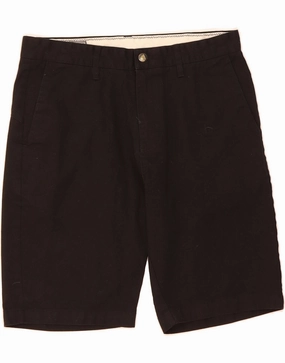 VOLCOM Mens Chino Shorts W30 Medium  Black Cotton stain resistant coating Rubberized Waist Grip