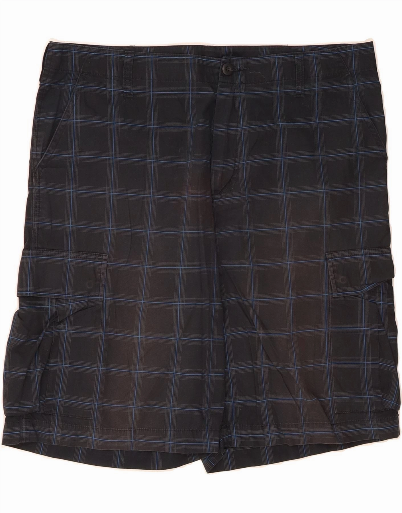 Urban Mood CARHARTT Mens Cargo Shorts W34 Large Navy Blue Check Cotton