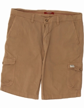 CARRERA Mens Cargo Shorts IT 54 2XL W38  Beige Cotton Breezy Flex Playful Prints
