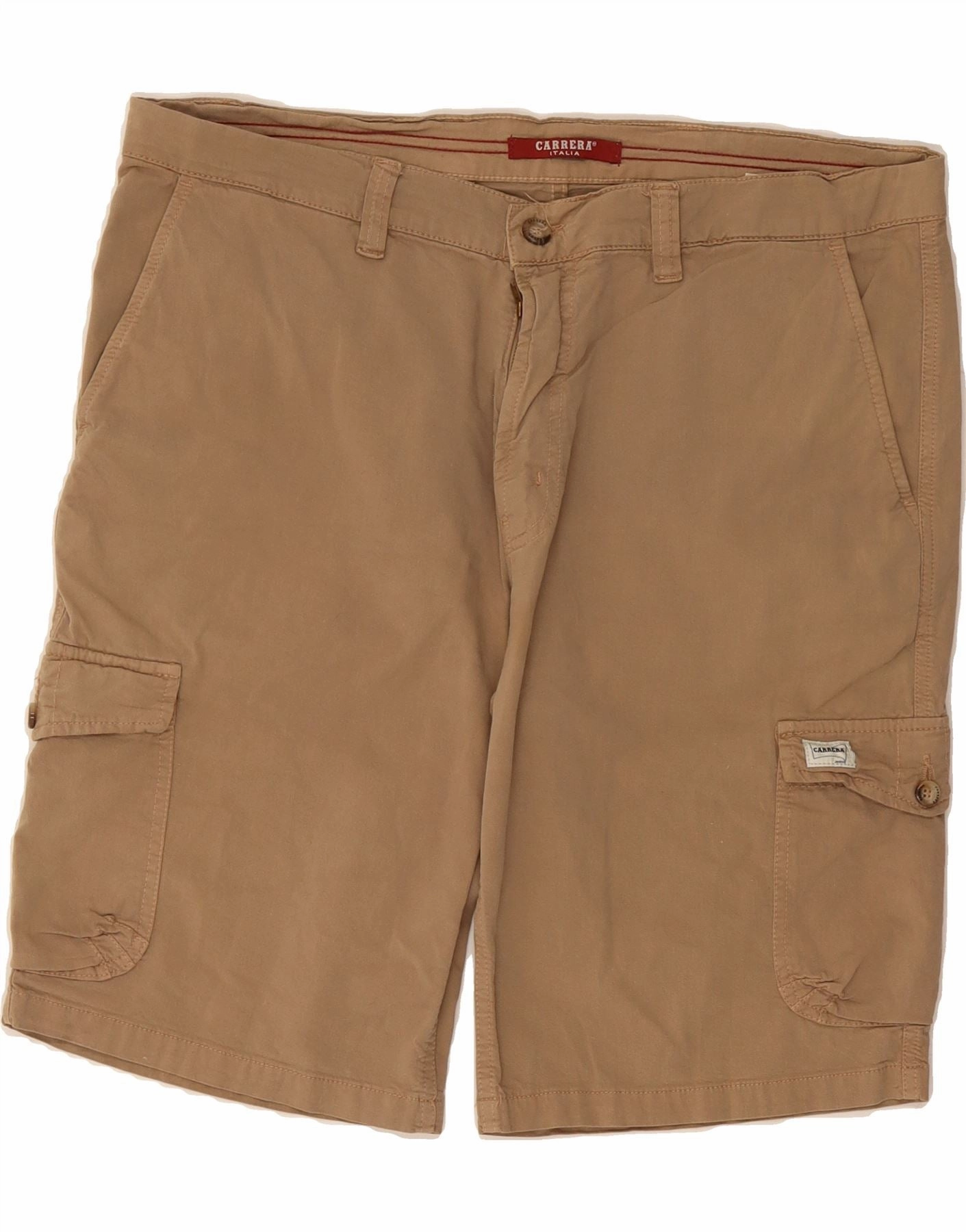 CARRERA Mens Cargo Shorts IT 54 2XL W38  Beige Cotton Breezy Flex Playful Prints