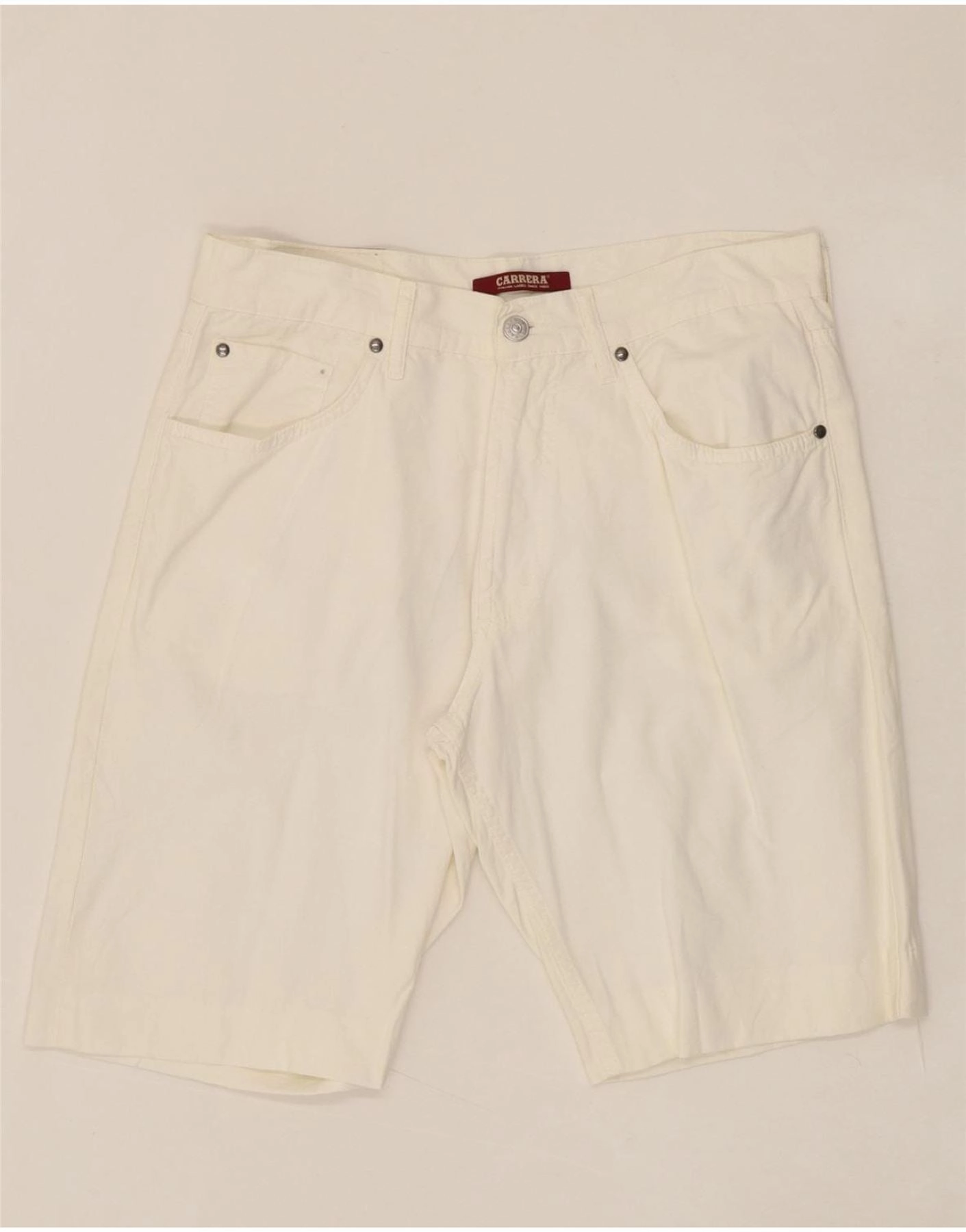 Sporty Comfort Fit CARRERA Mens Casual Shorts IT 50 Large W32  White Cotton