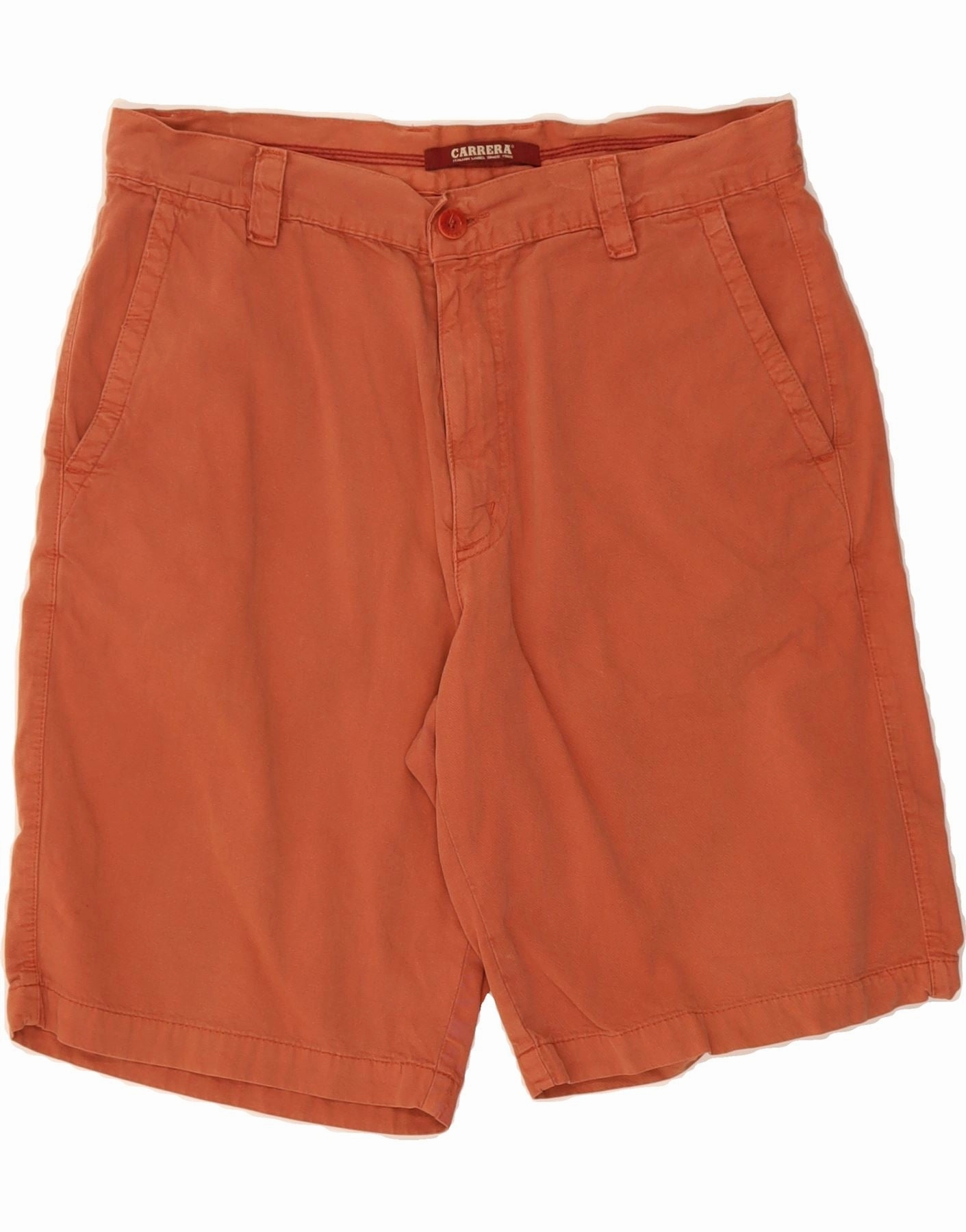 CARRERA Mens Chino Shorts IT 50 Large W32 Orange Cotton Adaptive Tension Control