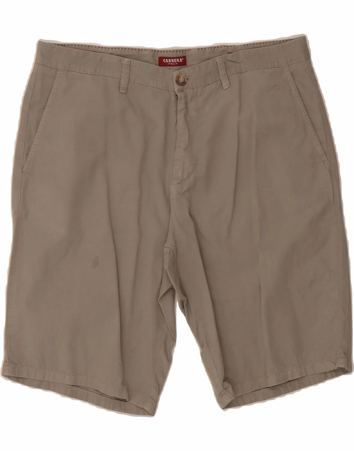 CARRERA Mens Chino Shorts IT 50 Large W34  Beige Cotton Outdoor Apparel Reinforced Hems