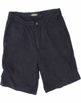 CARRERA Mens Chino Shorts IT 50 Large W34 Navy Blue Cotton Flexible Stretch Waist