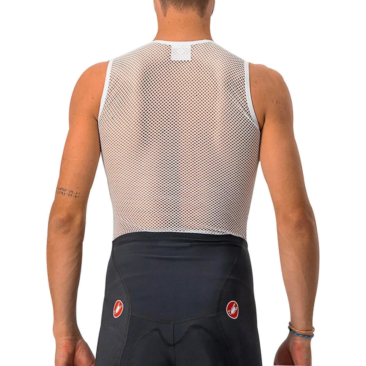 Castelli Core Mesh 3 Sleeveless Mens Cycling Base Layer - White Evergreen Layerable Look