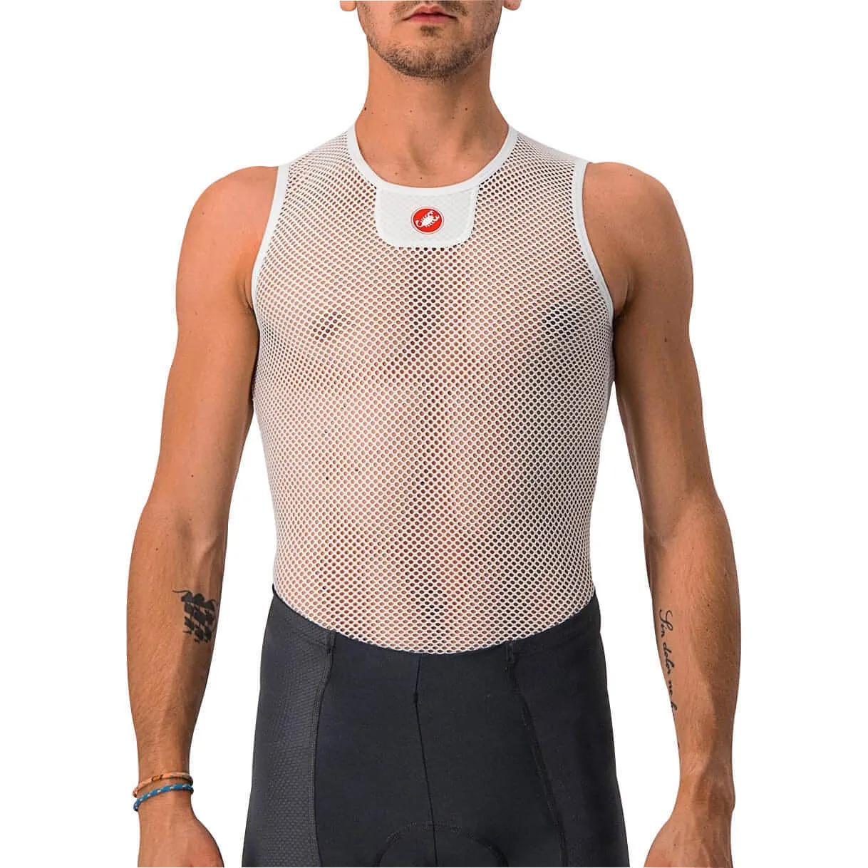 Castelli Core Mesh 3 Sleeveless Mens Cycling Base Layer - White Quick Recovery Fabric