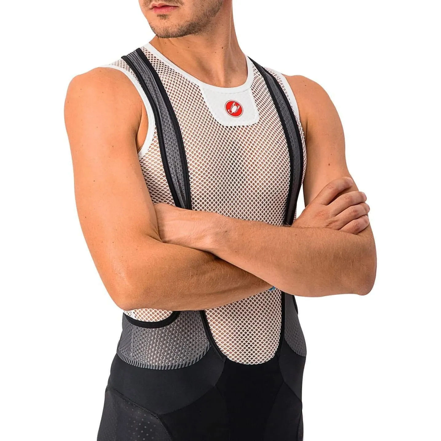 Eco Friendly Material Castelli Core Mesh 3 Sleeveless Mens Cycling Base Layer - White