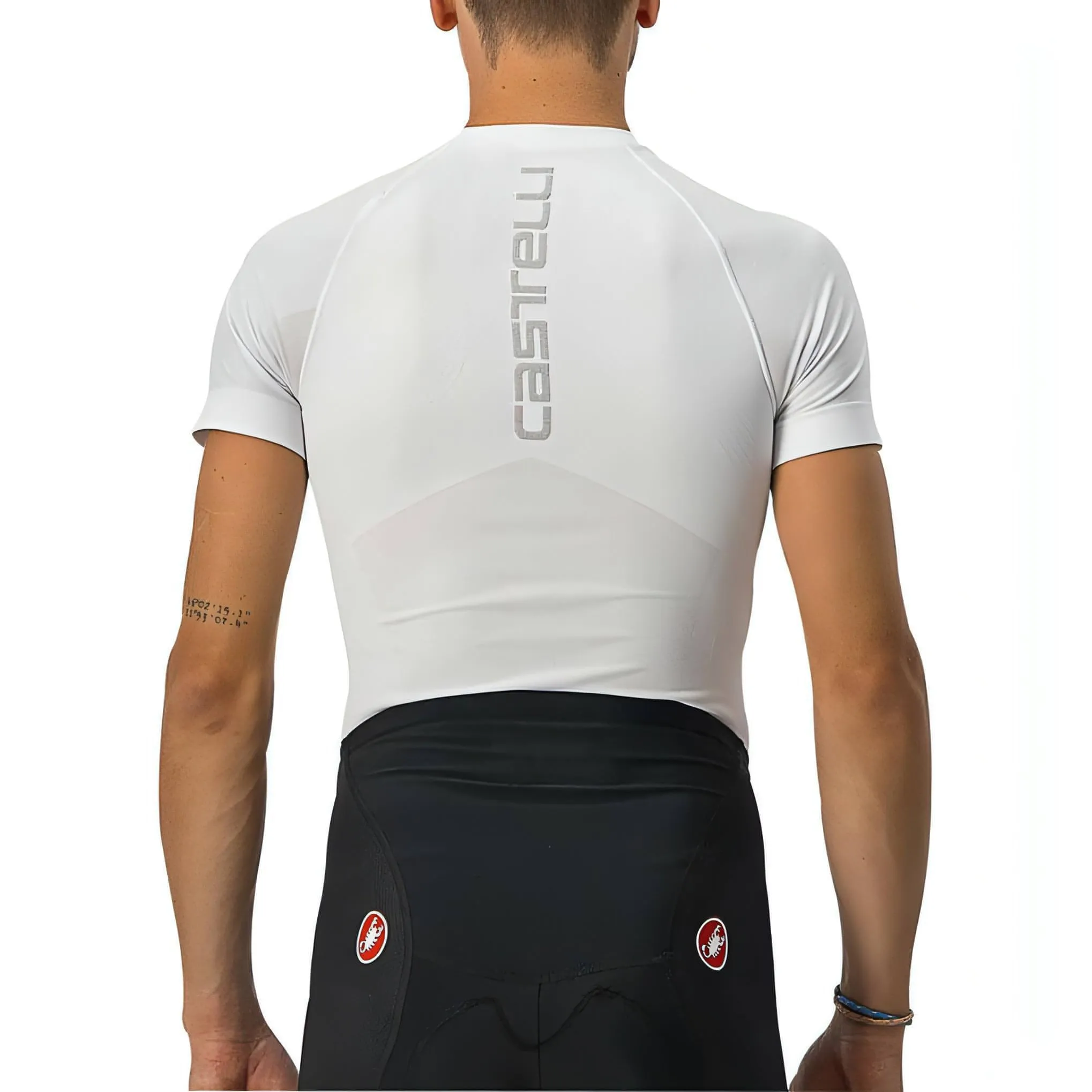 Vented Back Panel Castelli Core Seamless Short Sleeve Mens Cycling Base Layer - White