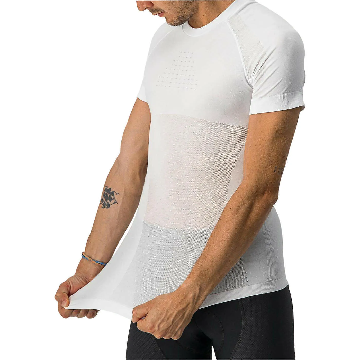 Animal print wildness Lightweight Weave Castelli Core Seamless Short Sleeve Mens Cycling Base Layer - White