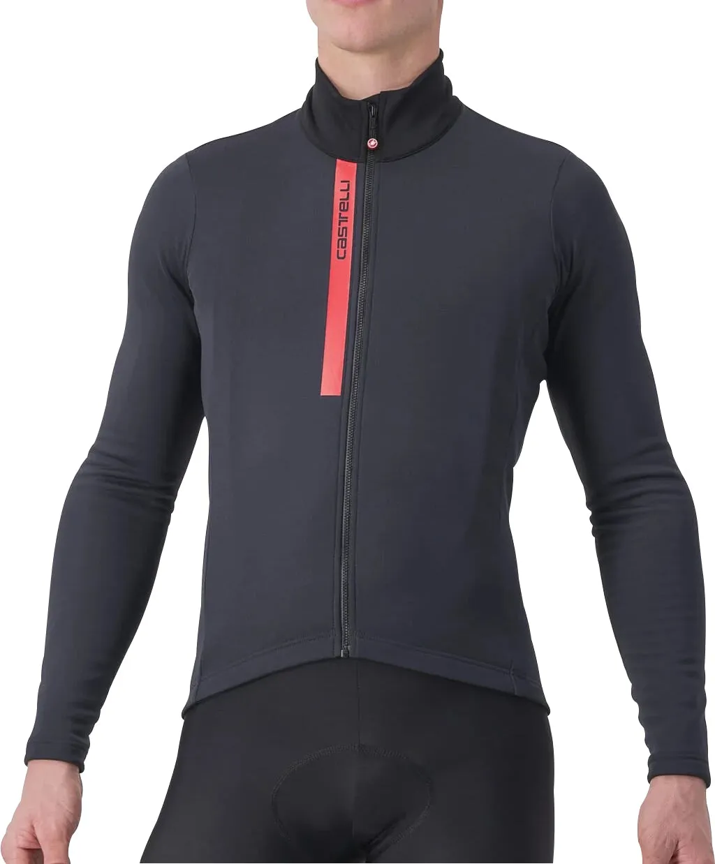 Castelli Entrata Thermal Long Sleeve Mens Cycling Jersey - Black Fashionable Layer