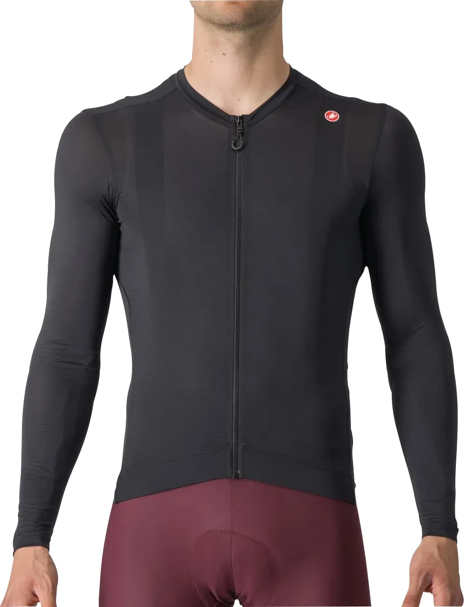 Castelli Espresso Long Sleeve Mens Cycling Jersey - Black Beachwear Soft and Light