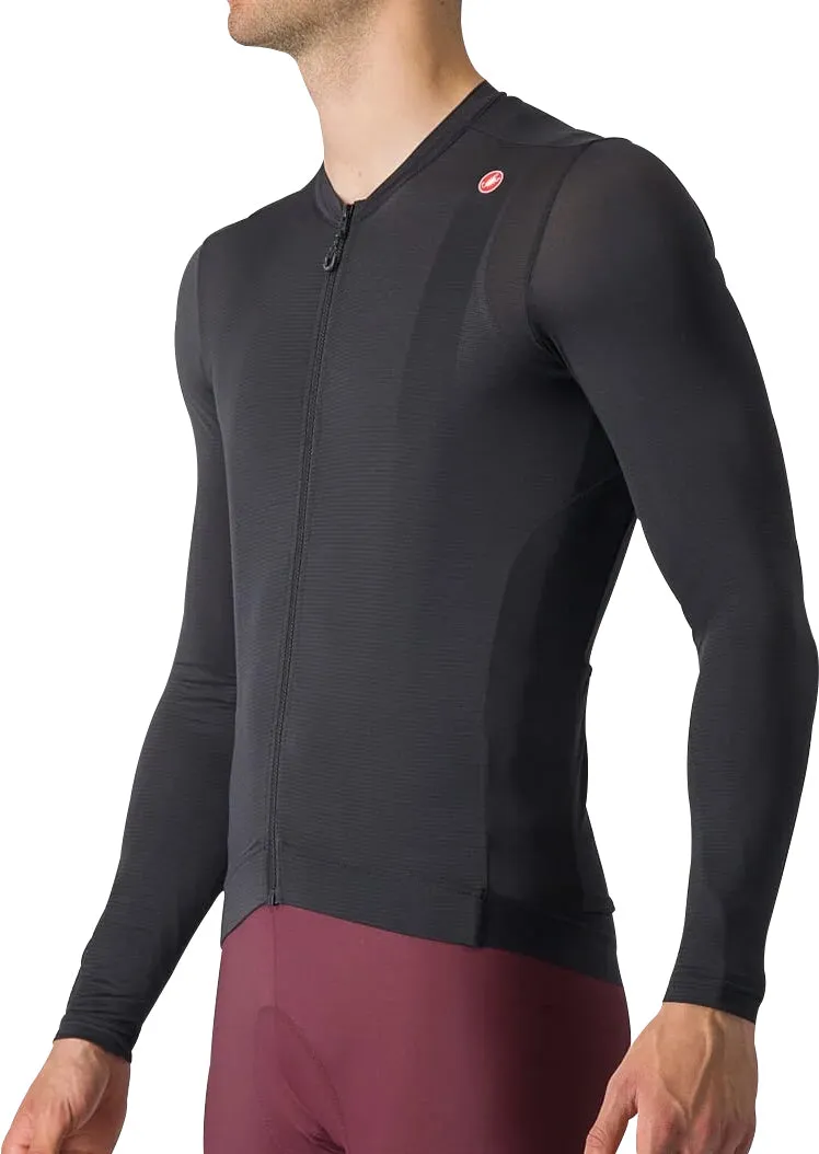 Castelli Espresso Long Sleeve Mens Cycling Jersey - Black Holiday Style Silk combination