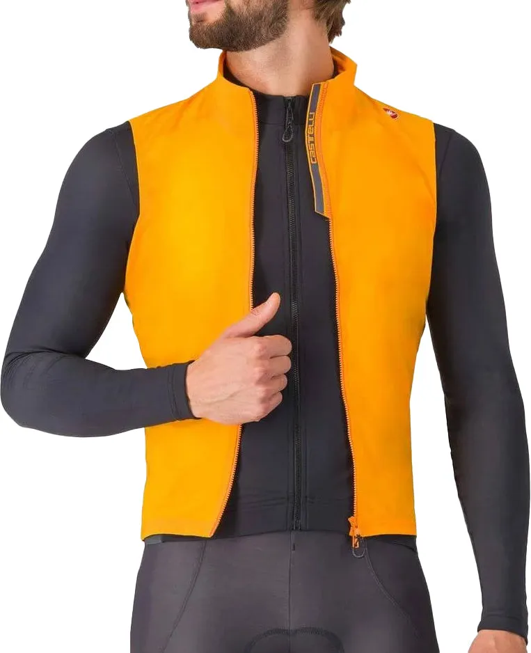 Castelli Espresso Mens Cycling Gilet - Orange Probability Mittens