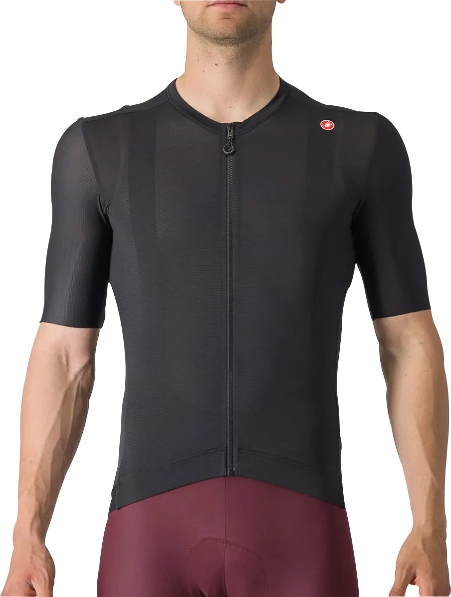 No Shrink Technology Cool Fit Castelli Espresso Short Sleeve Mens Cycling Jersey - Black