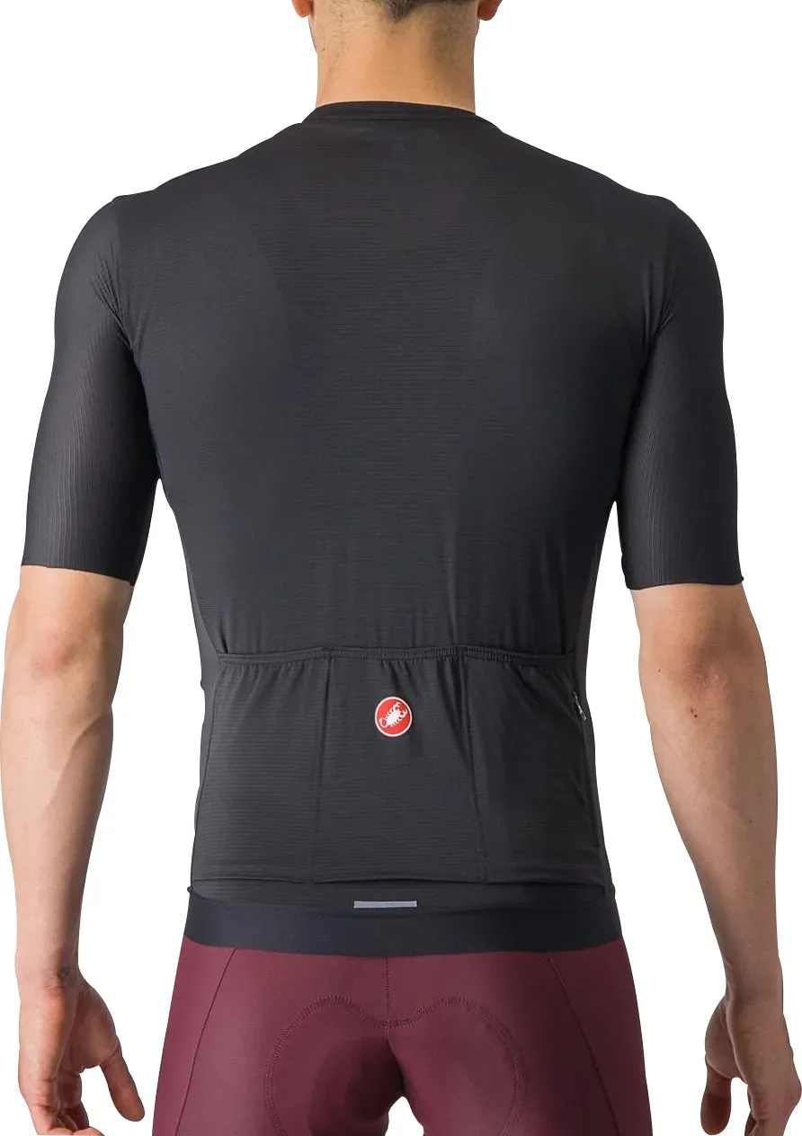 insulated Castelli Espresso Short Sleeve Mens Cycling Jersey - Black