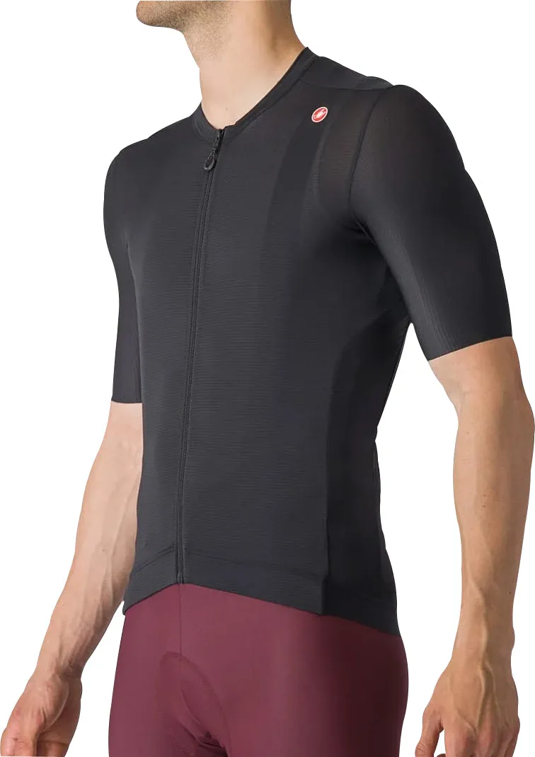 Castelli Espresso Short Sleeve Mens Cycling Jersey - Black City Outfit Durable Collar Construction