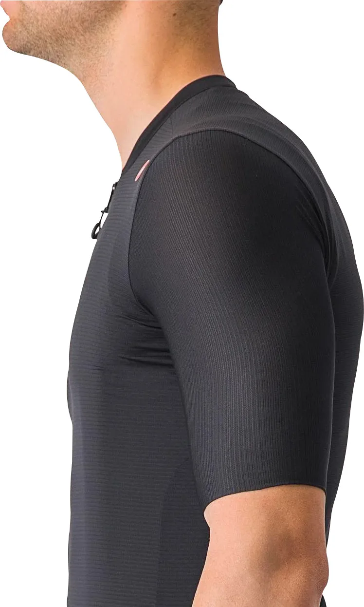 Layering Piece All-Season Comfort Castelli Espresso Short Sleeve Mens Cycling Jersey - Black