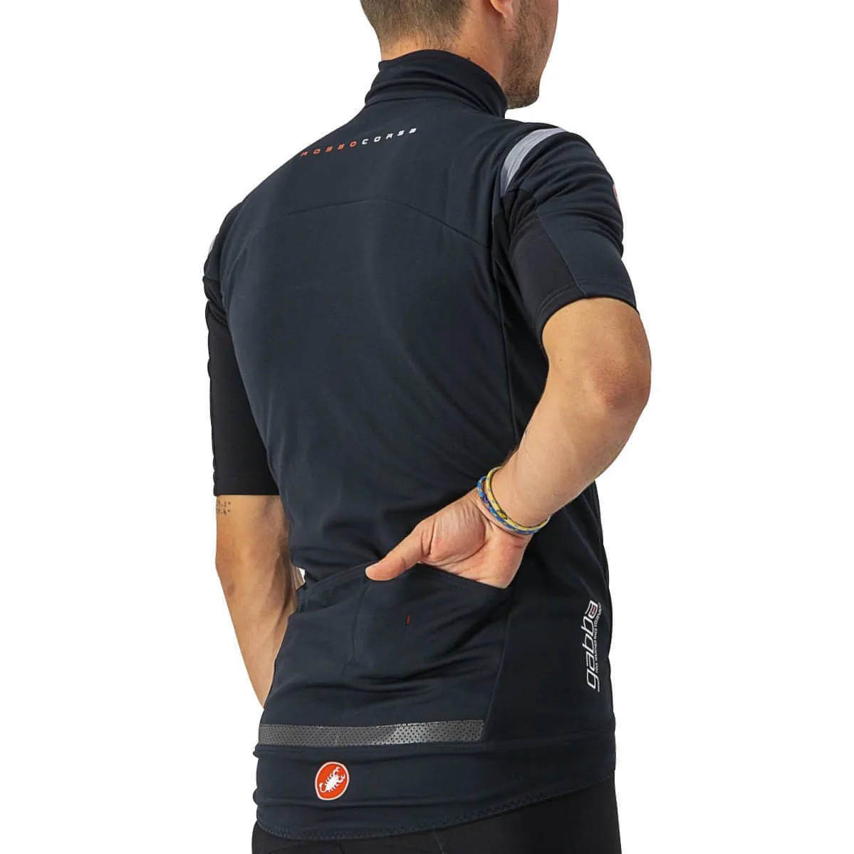 Dimensional Stability Weave Summer Casual Castelli Gabba ROS Short Sleeve Mens Cycling Jersey - Black