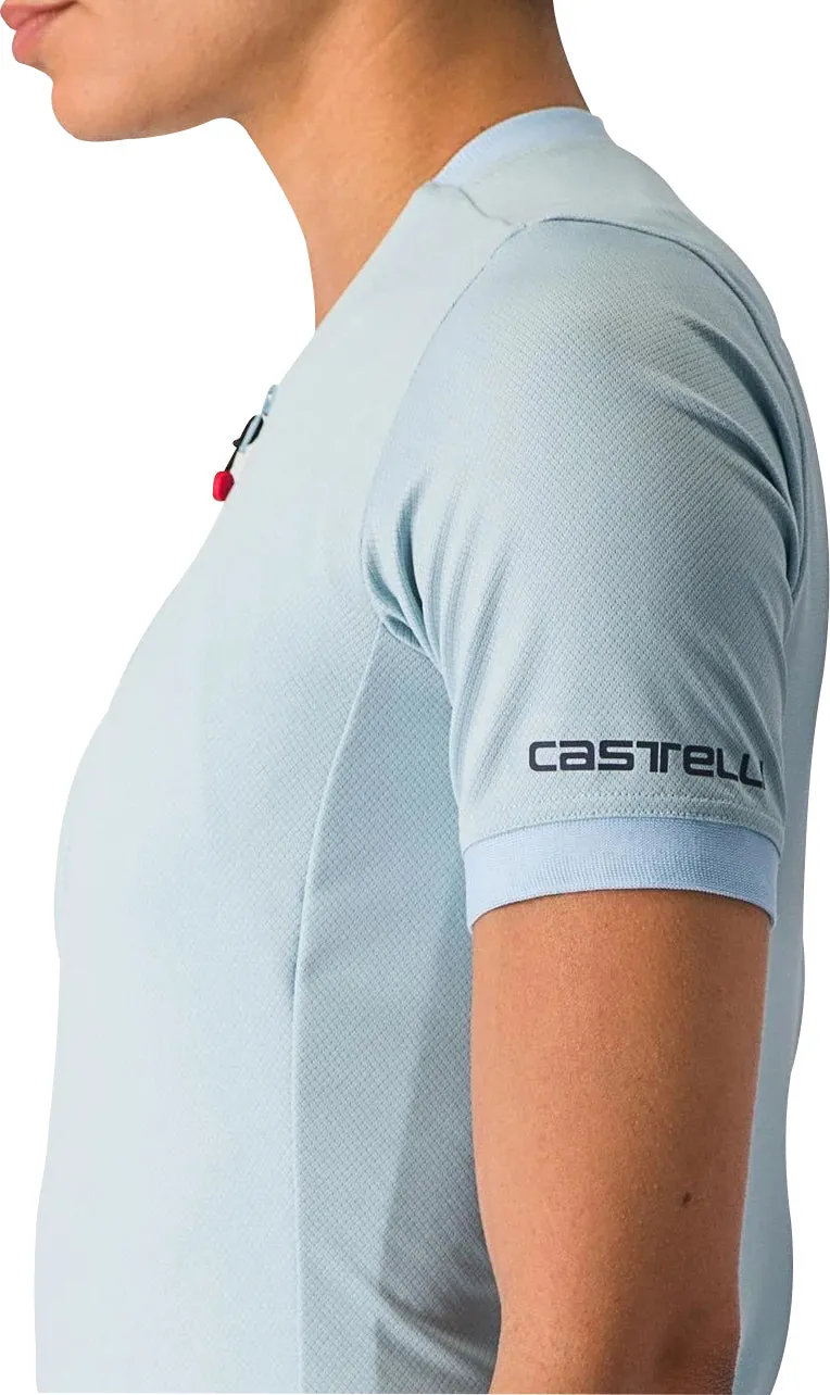 Castelli Libera Short Sleeve Womens Cycling Jersey - Blue Animal Print Cotton Blend