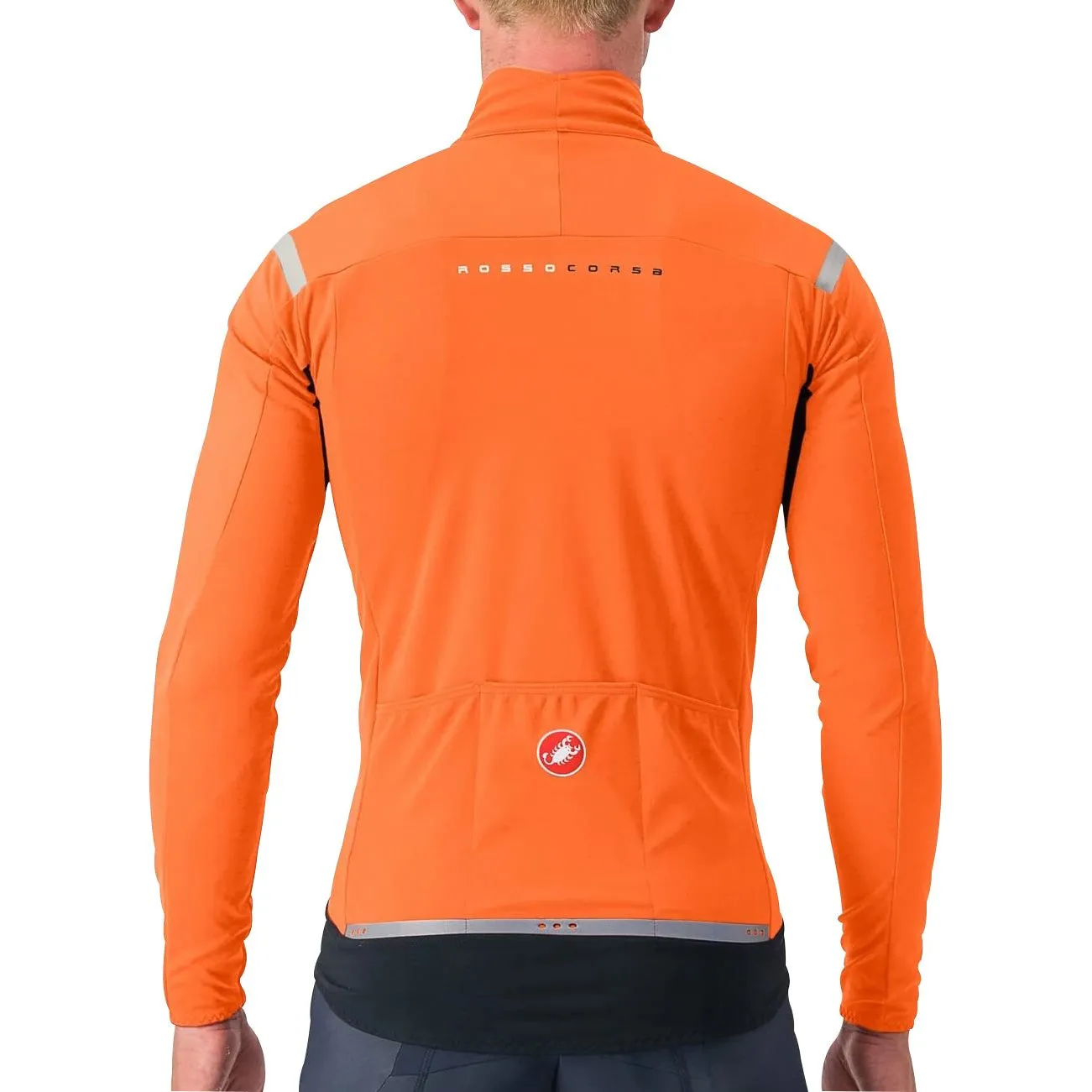 Castelli Perfetto RoS 2 Mens Cycling Jacket - Orange Double Stitched Seams Imagine