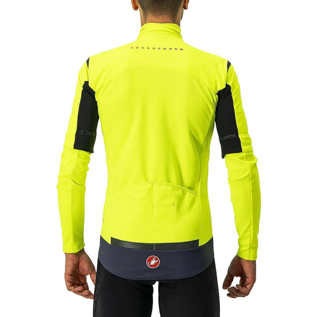 Taped Neckline Seams Soft Inner Lining Castelli Perfetto Ros Convertible Mens Cycling Jacket - Yellow