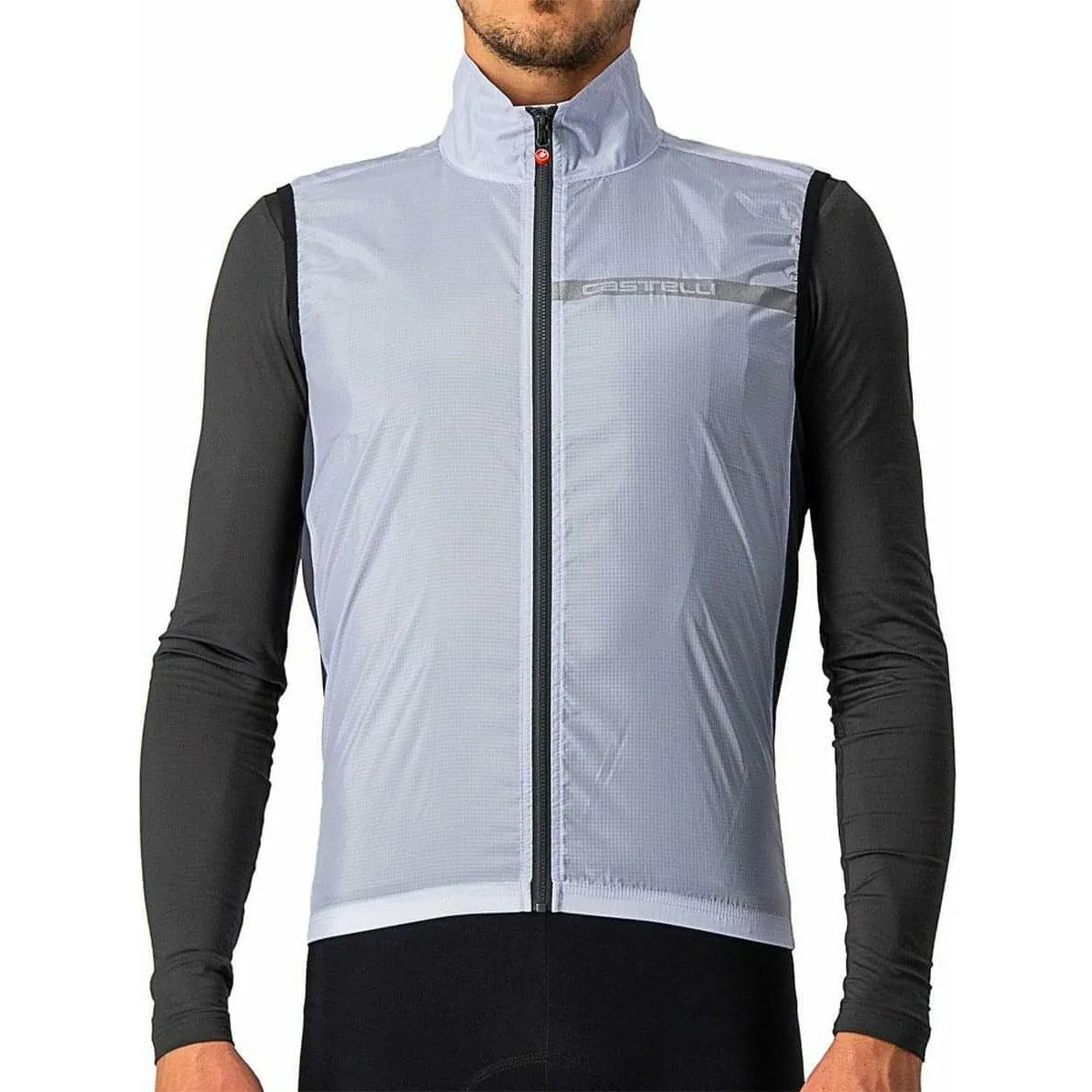 Castelli Squadra Stretch Mens Cycling Gilet - Silver Softshell Material