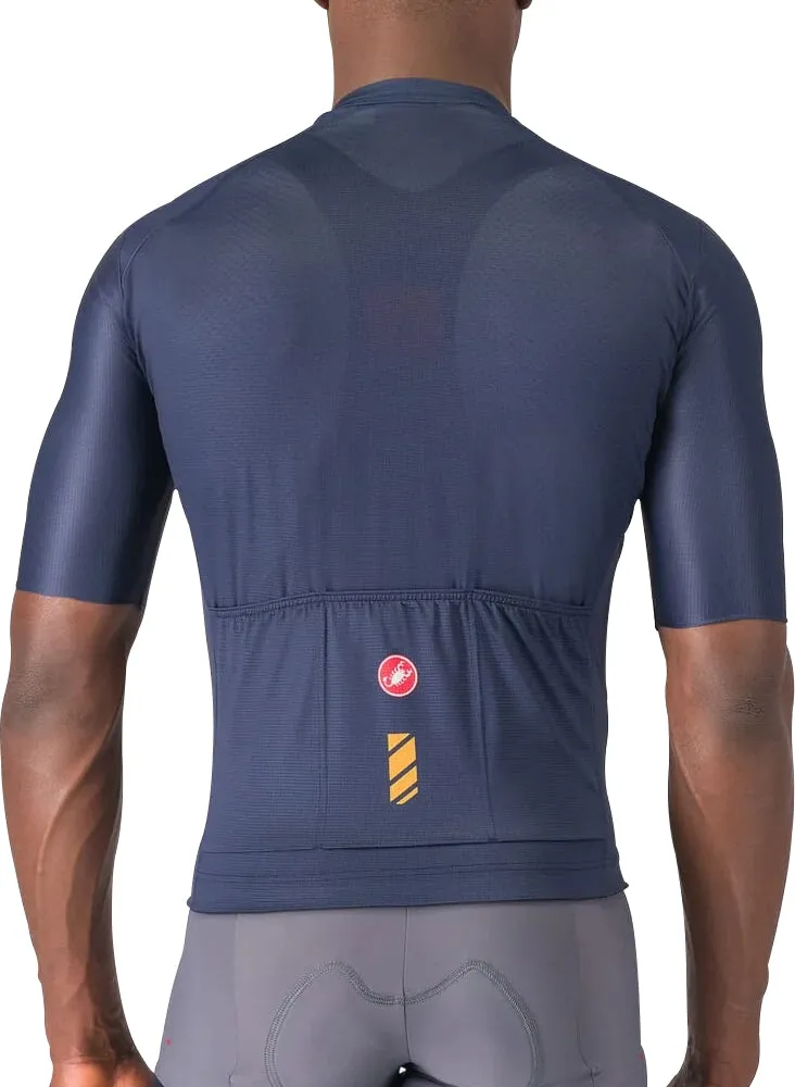 Easy Care Smooth Look Castelli Unlimited Entrata 3 Short Sleeve Mens Cycling Jersey - Blue