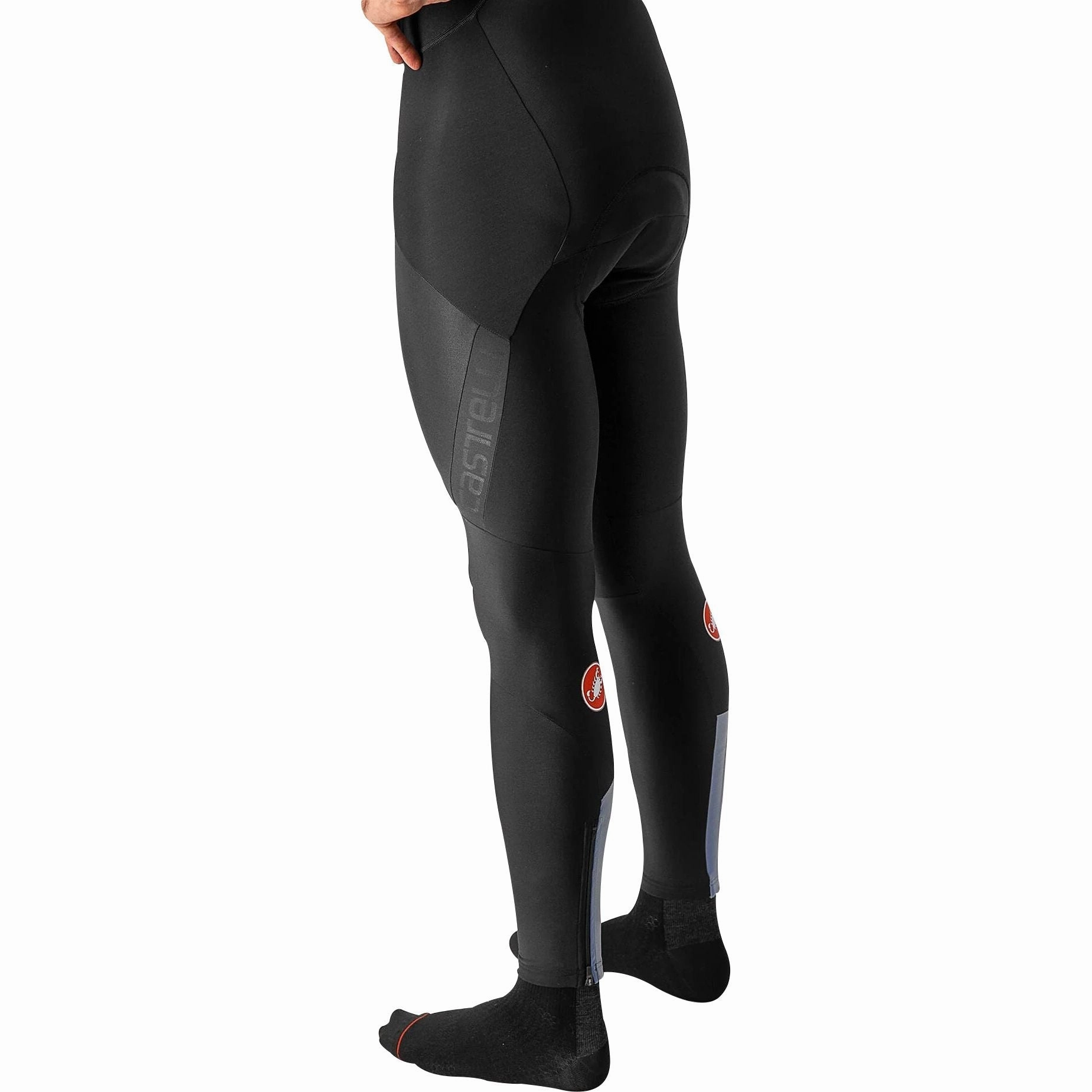 Castelli Sorpasso RoS Mens Cycling Bib Tights - Black No Ride Up Design Casual Comfort Fit